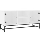 VidaXL Tv-meubel met glazen deuren 102x37x50 cm wit