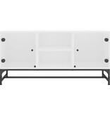 VidaXL Tv-meubel met glazen deuren 102x37x50 cm wit