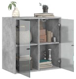 VidaXL Wandkast met glazen deuren 68x37x68,5 cm betongrijs