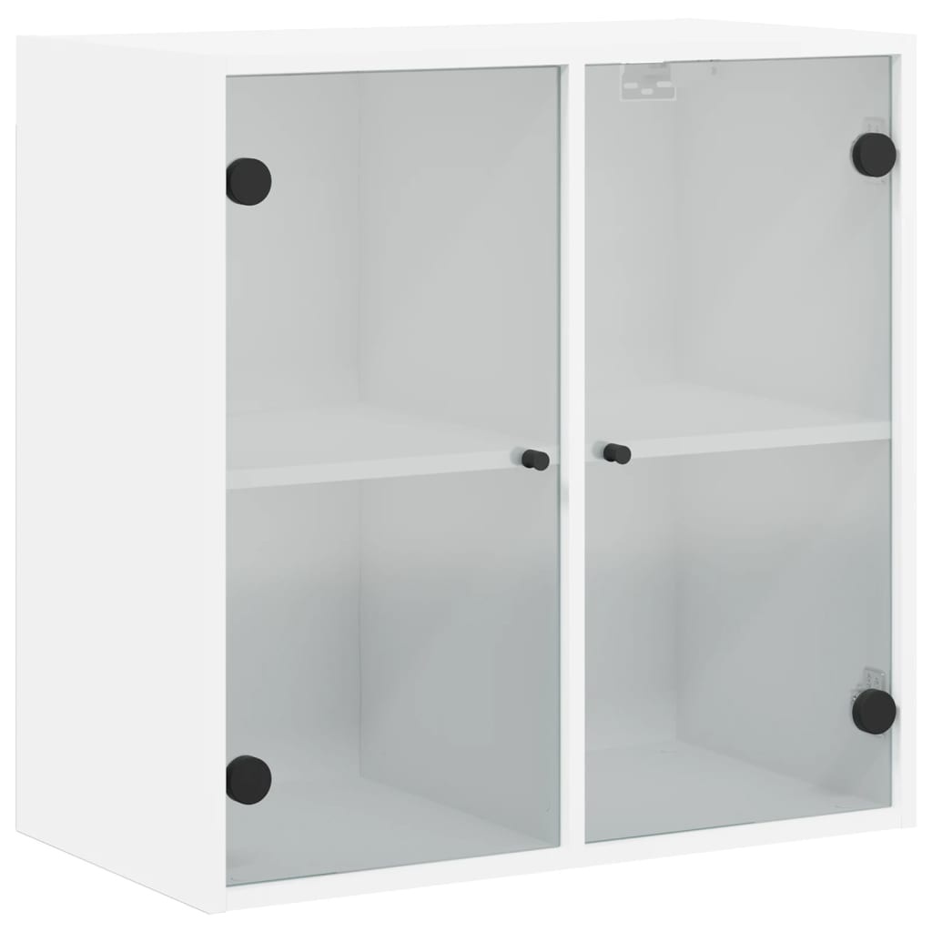 VidaXL Wandkast met glazen deuren 68x37x68,5 cm wit