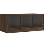 VidaXL Salontafel met glazen deuren 102x50x42 cm bruineikenkleurig