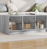 VidaXL Salontafel met glazen deuren 102x50x42 cm grijs sonoma eiken