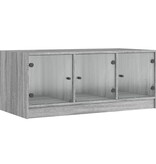 VidaXL Salontafel met glazen deuren 102x50x42 cm grijs sonoma eiken