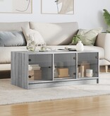 VidaXL Salontafel met glazen deuren 102x50x42 cm grijs sonoma eiken