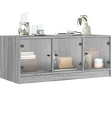 VidaXL Salontafel met glazen deuren 102x50x42 cm grijs sonoma eiken