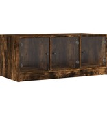 VidaXL Salontafel met glazen deuren 102x50x42 cm gerookt eikenkleurig
