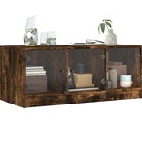VidaXL Salontafel met glazen deuren 102x50x42 cm gerookt eikenkleurig