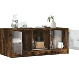 VidaXL Salontafel met glazen deuren 102x50x42 cm gerookt eikenkleurig