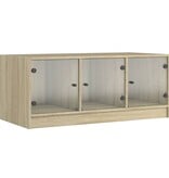 VidaXL Salontafel met glazen deuren 102x50x42 cm sonoma eikenkleurig