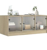 VidaXL Salontafel met glazen deuren 102x50x42 cm sonoma eikenkleurig