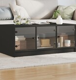 VidaXL Salontafel met glazen deuren 102x50x42 cm zwart