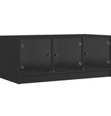 VidaXL Salontafel met glazen deuren 102x50x42 cm zwart