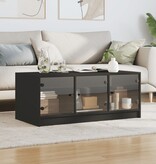 VidaXL Salontafel met glazen deuren 102x50x42 cm zwart
