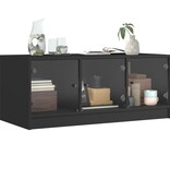 VidaXL Salontafel met glazen deuren 102x50x42 cm zwart