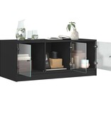 VidaXL Salontafel met glazen deuren 102x50x42 cm zwart