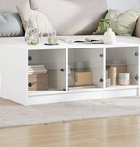 VidaXL Salontafel met glazen deuren 102x50x42 cm wit