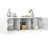 VidaXL Salontafel met glazen deuren 102x50x42 cm wit
