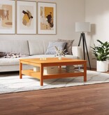 VidaXL Salontafel 100x100x40 cm massief grenenhout wasbruin