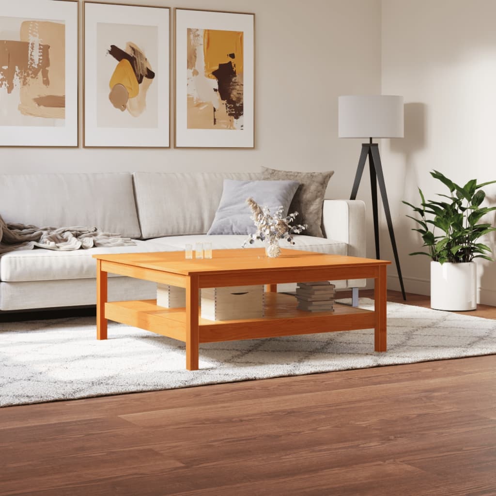 VidaXL Salontafel 100x100x40 cm massief grenenhout wasbruin