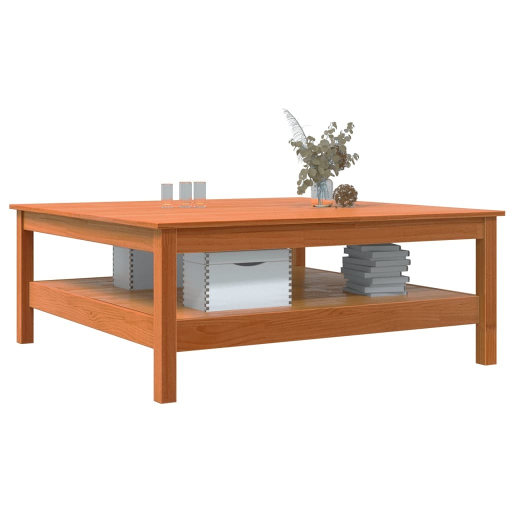 VidaXL Salontafel 100x100x40 cm massief grenenhout wasbruin