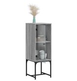 VidaXL Bijzetkast met glazen deur 35x37x100 cm grijs sonoma eikenkleur