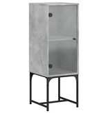 VidaXL Bijzetkast met glazen deur 35x37x100 cm betongrijs