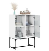 VidaXL Bijzetkast met glazen deuren 69x37x100 cm wit