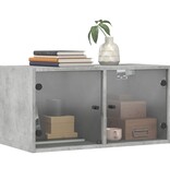 VidaXL Wandkasten met glazen deuren 2 st 68,5x37x35 cm betongrijs