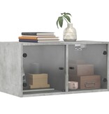 VidaXL Wandkast met glazen deuren 68,5x37x35 cm betongrijs