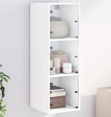 VidaXL Wandkast met glazen deuren 35x37x100 cm wit