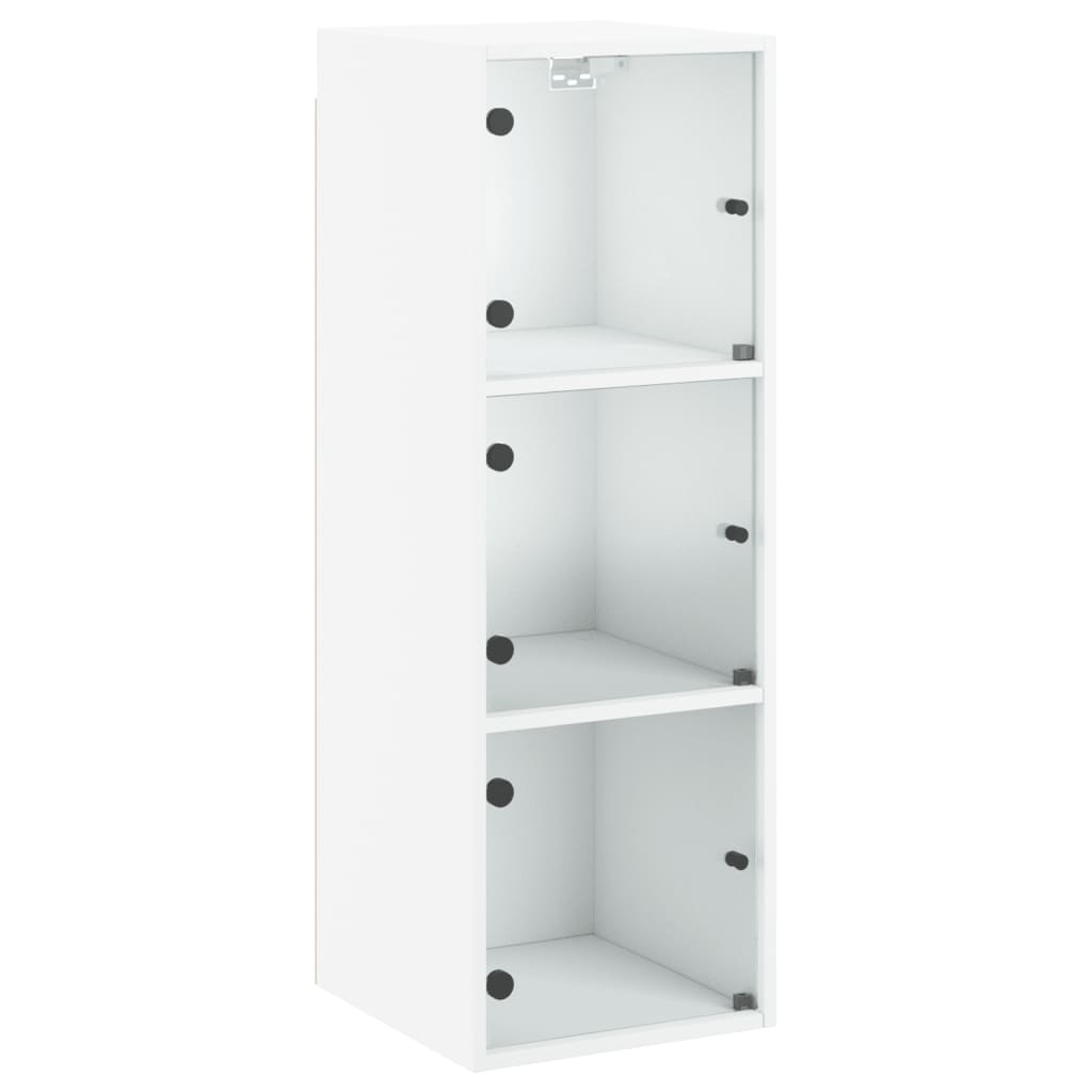 VidaXL Wandkast met glazen deuren 35x37x100 cm wit