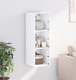 VidaXL Wandkast met glazen deuren 35x37x100 cm wit