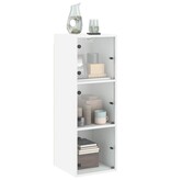 VidaXL Wandkast met glazen deuren 35x37x100 cm wit