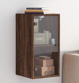 VidaXL Wandkast met glazen deuren 35x37x68,5 cm bruineikenkleurig