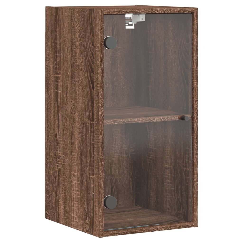 VidaXL Wandkast met glazen deuren 35x37x68,5 cm bruineikenkleurig