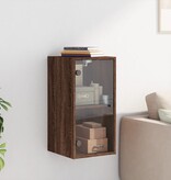 VidaXL Wandkast met glazen deuren 35x37x68,5 cm bruineikenkleurig