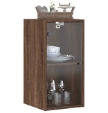 vidaXL Wandkast met glazen deuren 35x37x68,5 cm bruineikenkleurig