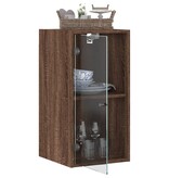 VidaXL Wandkast met glazen deuren 35x37x68,5 cm bruineikenkleurig