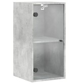 VidaXL Wandkast met glazen deuren 35x37x68,5 cm betongrijs
