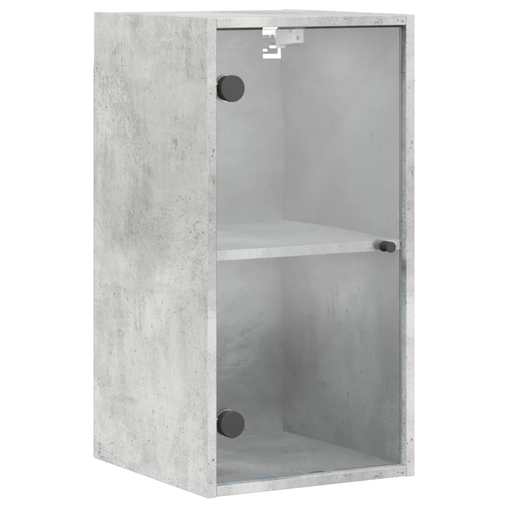 VidaXL Wandkast met glazen deuren 35x37x68,5 cm betongrijs
