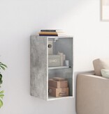VidaXL Wandkast met glazen deuren 35x37x68,5 cm betongrijs