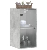 VidaXL Wandkast met glazen deuren 35x37x68,5 cm betongrijs