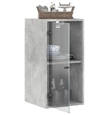 VidaXL Wandkast met glazen deuren 35x37x68,5 cm betongrijs