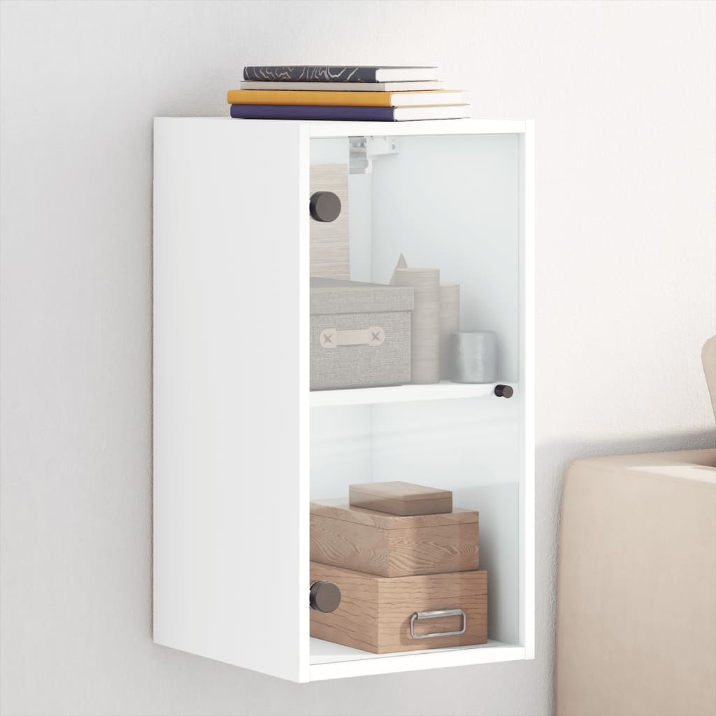 VidaXL Wandkast met glazen deuren 35x37x68,5 cm wit