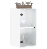 VidaXL Wandkast met glazen deuren 35x37x68,5 cm wit
