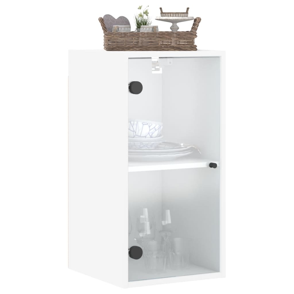 VidaXL Wandkast met glazen deuren 35x37x68,5 cm wit