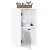 VidaXL Wandkast met glazen deuren 35x37x68,5 cm wit