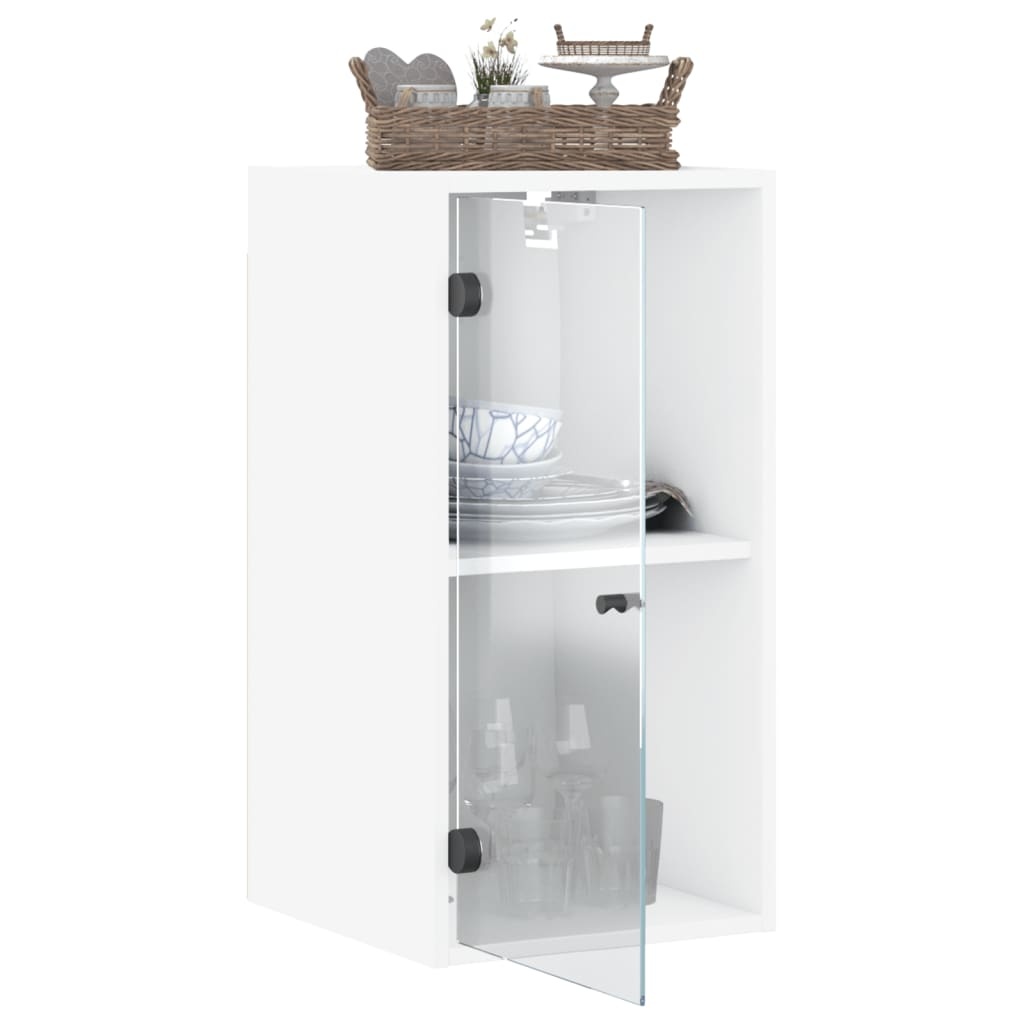 VidaXL Wandkast met glazen deuren 35x37x68,5 cm wit