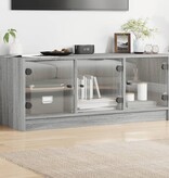 VidaXL Tv-meubel met glazen deuren 102x37x42 cm grijs sonoma eiken