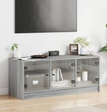 VidaXL Tv-meubel met glazen deuren 102x37x42 cm grijs sonoma eiken